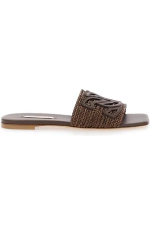 Casadei Femme, Chaussures, Brun, Taille: 38 EU Sandales plates marron
