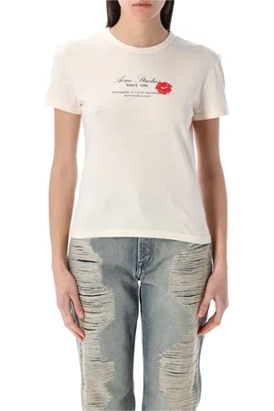 Acne Studios Femme, Tops, Gris, Taille: 42 FR T-shirt Vintage Logo Gris Perle