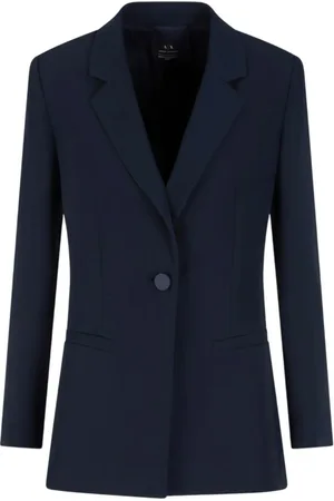 Armani Exchange Femme, Vestes, Bleu, Taille: 38 FR Blazer Bleu Classique Bouton Veste