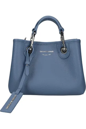 Emporio Armani Femme, Sacs, Bleu, Taille: ONE Size Sac à main avec logo imprimé