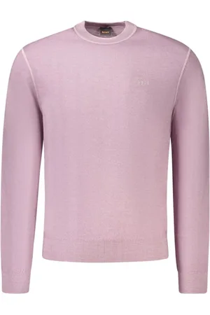 HUGO BOSS Homme, Pulls, Violet, Taille: S Pull en Laine avec Logo Iconique