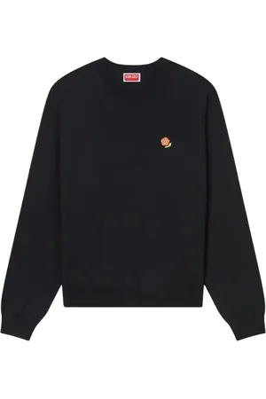 Kenzo Femme, Pulls, Noir, Taille: 40 FR SweaT-shirt en Laine Noire Brodée