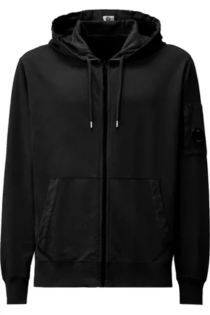 C.P. Company Homme, Sweatshirts et sweats à capuche, Noir, Taille: S Sweat à Capuche en Polaire Noir avec Fermeture Éclair