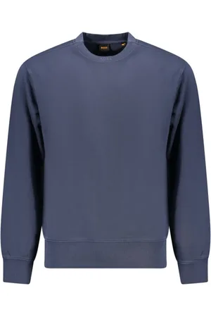 HUGO BOSS Homme, Sweatshirts et sweats à capuche, Bleu, Taille: M Pull col rond avec logo brodé