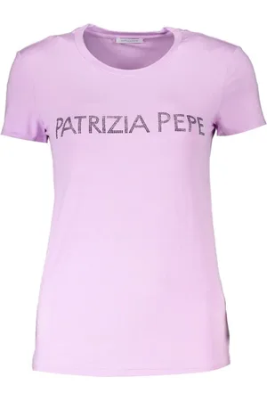 Patrizia Pepe Femme, Tops, Violet, Taille: 36 FR Tee col rond strass violet
