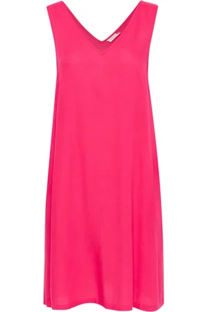 Kaffe Femme, Robes, Rose, Taille: 40 FR Robe Simple Framboise avec Bretelles larges