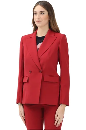 Patrizia Pepe Femme, Vestes, Rouge, Taille: 36 FR Veste rouge à double boutonnage style Essential