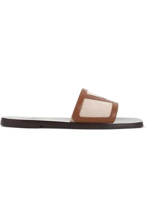 VALENTINO GARAVANI Homme, Chaussures, Brun, Taille: 41 EU Sandales en Cuir Marron Design Élégant