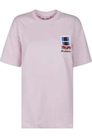 J.W.Anderson Femme, Tops, Violet, Taille: 38 FR T-shirt Brodé Fenêtre