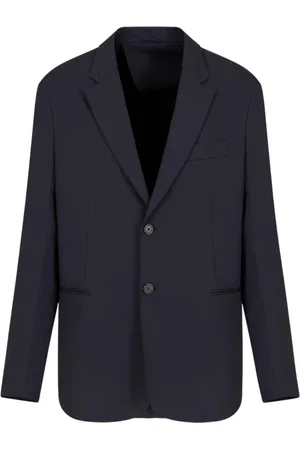 Emporio Armani Homme, Vestes, Bleu, Taille: 2XL Vestes en Nylon Élégantes avec Col Revers
