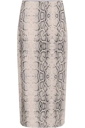 Soaked in Luxury Femme, Robes, Multicolore, Taille: 36 FR Jupe Crayon Imprimé Serpent Gris