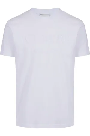 Iceberg Homme, Tops, Blanc, Taille: L T-shirt en coton blanc carry-over avec broderie du logo institutionnel