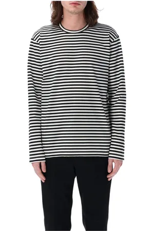 JUNYA WATANABE Homme, Tops, Noir, Taille: L T-shirt Rayé Noir Blanc