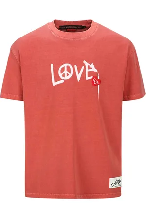 Andersson Bell Homme, Tops, Rouge, Taille: M T-shirt en jersey de coton rouge avec lettrage frontal