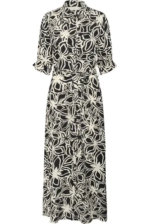 Kaffe Femme, Robes, Noir, Taille: 36 FR Robe à imprimé floral avec col chemise