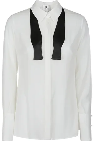 Elisabetta Franchi Femme, Blouses et Chemises, Blanc, Taille: 40 FR Chemise à manches longues élégante