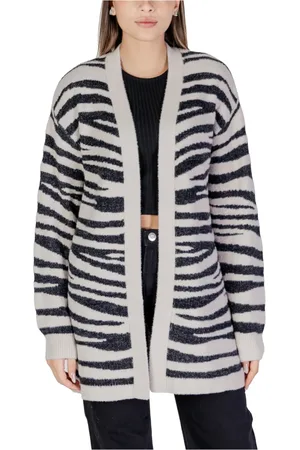 JACQUELINE DE YONG Femme, Pulls, Gris, Taille: 38 FR Pull en Tricot à Imprimé Léopard