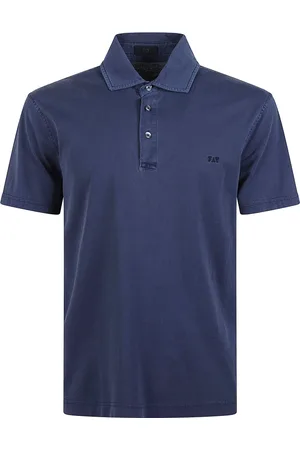 FAY Homme, Tops, Bleu, Taille: M Polo en Coton Beige avec Logo