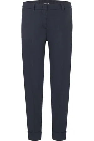 Cambio Femme, Pantalons, Bleu, Taille: 46 FR Pantalon Élégant Navy Court