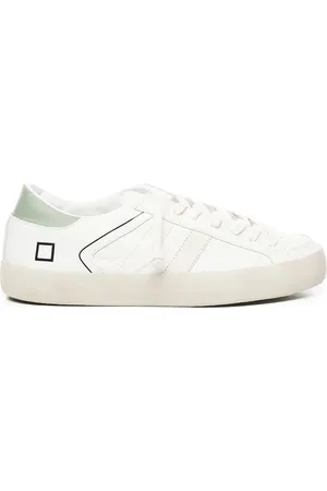 D.A.T.E. Homme, Chaussures, Blanc, Taille: 43 EU Baskets en Cuir Blanc Vert