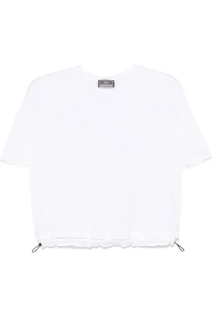 HERNO Femme, Tops, Blanc, Taille: 42 FR Pull Blanc avec Col à Cordon