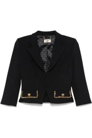 Elisabetta Franchi Femme, Vestes, Noir, Taille: 40 FR Veste Noire à Chaîne