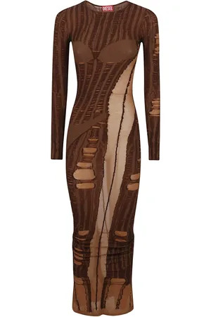 Diesel Femme, Robes, Brun, Taille: 38 FR Robe Marron pour Femmes