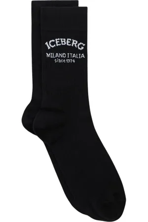 Iceberg Homme, Sous-vêtements, Noir, Taille: L Chaussette en coton noir avec logo piquet Depuis 1974