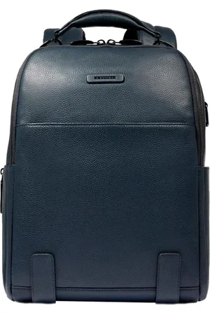 Piquadro Unisex, Sacs, Bleu, Taille: ONE Size Sac à Dos en Cuir Bleu avec Compartiment pour PC
