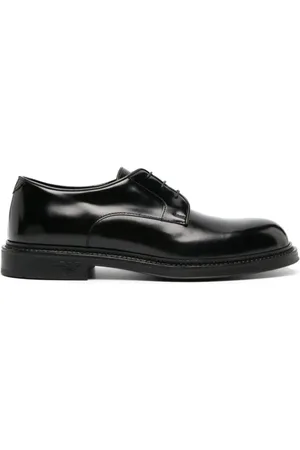 Emporio Armani Homme, Chaussures, Noir, Taille: 44 EU Chaussures plates noires à lacets et semelle en caoutchouc