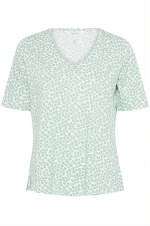 Part Two Femme, Blouses et Chemises, Bleu, Taille: 38 FR Tee Vert Floral Curliapw Top
