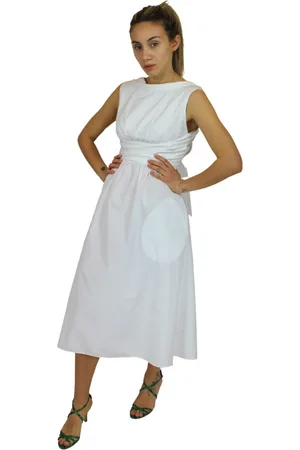 Aspesi Femme, Robes, Blanc, Taille: 36 FR Élégante Robe en Coton Dos Nu