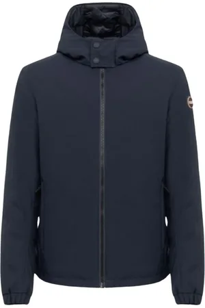 Colmar Homme, Vestes, Bleu, Taille: L Veste Bleue Imperméable à Capuche avec Rembourrage en Véritable Plume