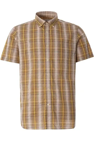 Barbour Homme, Chemises, Jaune, Taille: S Chemise à Manches Courtes à Carreaux Respirante