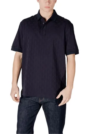 Armani Exchange Homme, Tops, Bleu, Taille: XS Polo à Manches Courtes Uni