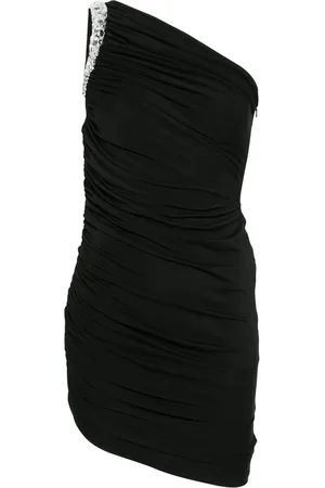 DAVID KOMA Femme, Robes, Noir, Taille: 38 FR Robe Noire Asymétrique Une Épaule
