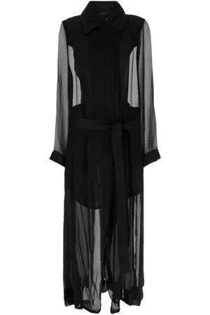 ANN DEMEULEMEESTER Femme, Robes, Noir, Taille: 38 FR Trench-coat Georgine en crêpe noir