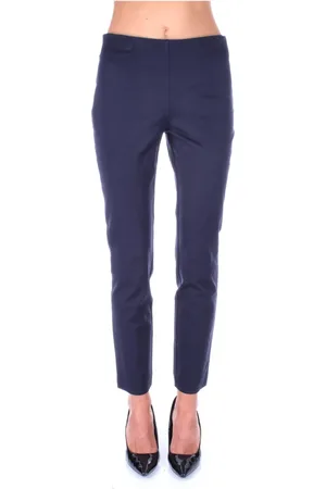 Ralph Lauren Femme, Pantalons, Bleu, Taille: 40 FR Pantalon Bleu Coupe Slim Zippé sur le Côté