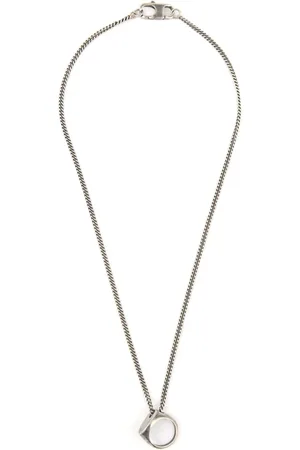 Maison Margiela Femme, Accessoires, Gris, Taille: ONE Size Charme Chaîne Collier Argent Homard