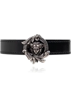 VERSACE Unisex, Accessoires, Noir, Taille: ONE Size Bracelet en cuir