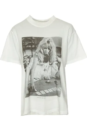 ANINE BING Femme, Tops, Blanc, Taille: 38 FR T-shirt imprimé Brigitte Bardot
