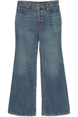 Ralph Lauren Femme, Jeans, Bleu, Taille: 44 FR Jean Évasé Rétro Longueur Totale
