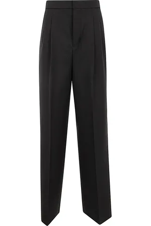 Ami Femme, Pantalons, Noir, Taille: 36 FR Pantalon ample taille haute