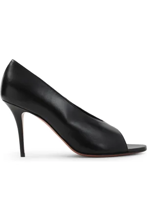 Amina Muaddi Femme, Chaussures, Noir, Taille: 36 1/2 EU Sandales Julianne 90 Peep Toe en Nappa
