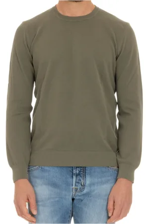 Gran Sasso Homme, Sweatshirts et sweats à capuche, Vert, Taille: M Pull en Coton Vert Point de Riz