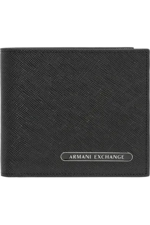 Armani Exchange Homme, Accessoires, Noir, Taille: ONE Size Portefeuille uni avec emplacements pour cartes