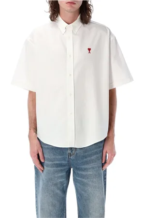 Ami Homme, Chemises, Blanc, Taille: L Chemise Boxy Fit Ami De Cœur