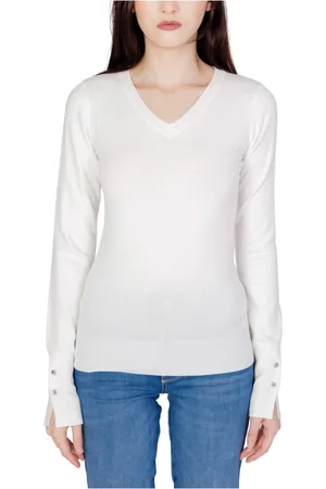 Guess Femme, Pulls, Blanc, Taille: 40 FR Pull V-cou