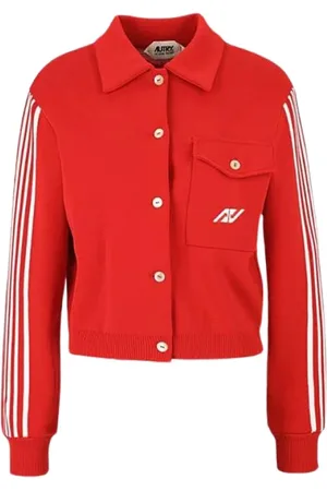 Autry Homme, Vestes, Rouge, Taille: M Gilet Court en Tricot