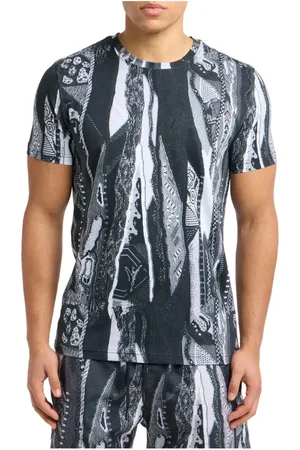 Carlo Colucci Homme, Tops, Multicolore, Taille: L T-shirt Homme Noir Élégant Tee